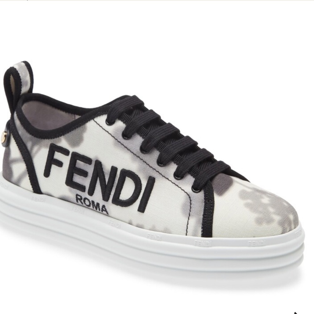 Fendi Hortensia Floral Logo Low Top Sneaker